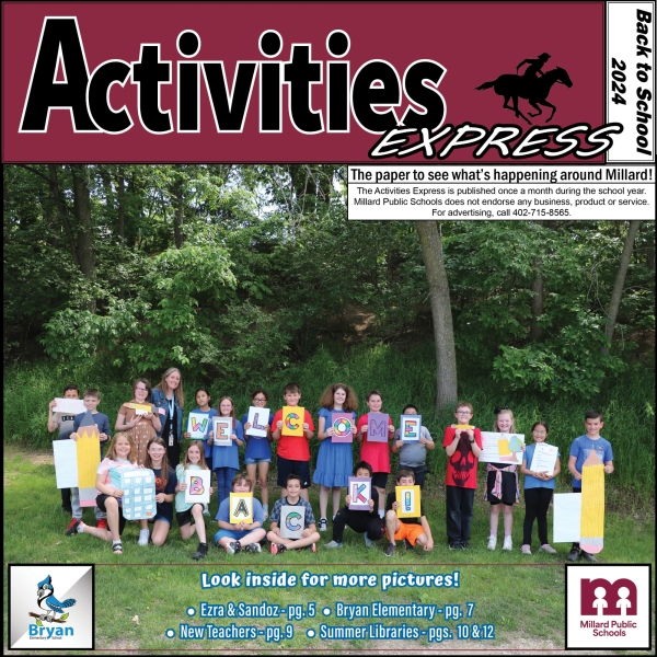 Cover of the Back to School paper with a picture of a class from Bryan Elementary.